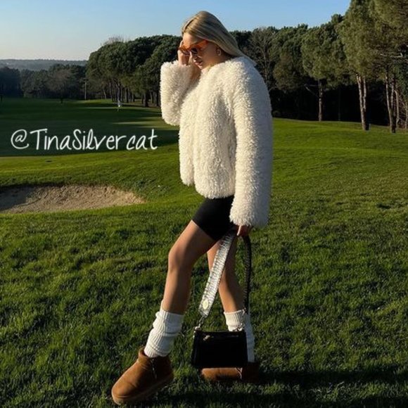 BLOGGER'S FAVE! Zara Faux Fur Coat Ecru NWT - Picture 11 of 16